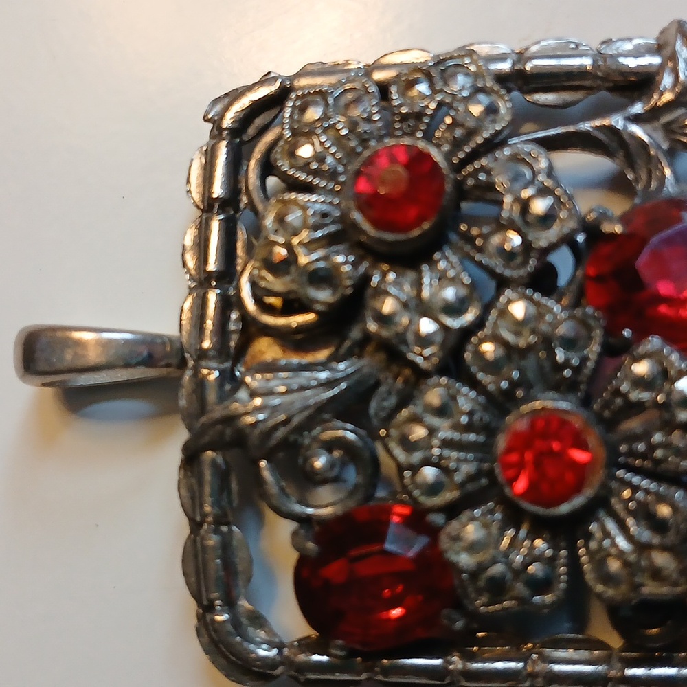 Statement Pendent Silvertone.Stone 3 Inches Ht X … - image 4